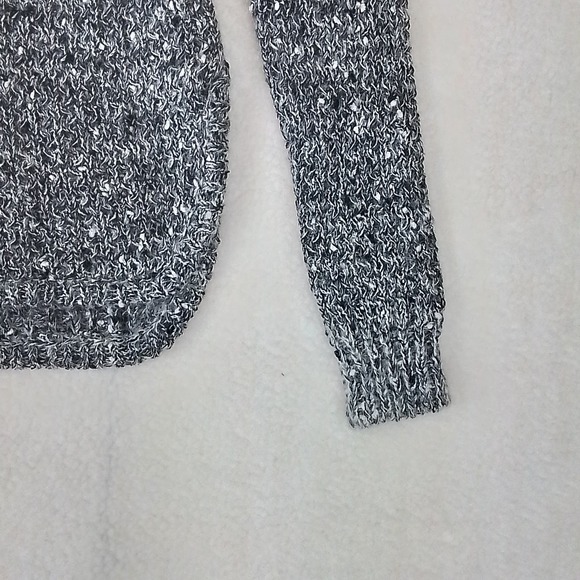 LOFT Casual Loose Knit Sweater XS Gray White High Low Hem Mohair Wool - Picture 5 of 12